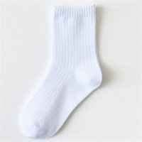 Children's black mid-calf socks and white student socks  White