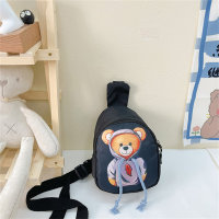Bolso bandolera de moda para niños con diseño de oso  Negro