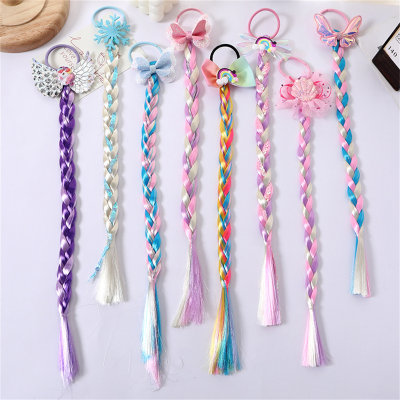 Children's colorful braided hair ties
