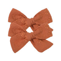 Toddler Girl 2-Piece Lace Bowknot Hair Clip  Orange