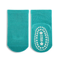 Chaussettes mi-tube antidérapantes à point de colle pour enfants, chaussettes de sol assorties  vert