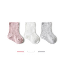3 Pcs Solid Color Socks  Pink