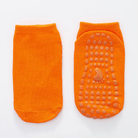 Meias infantis de silicone antiderrapantes para trampolim infantil  laranja