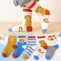 Paquete de 5 calcetines de tigre para niños  Amarillo