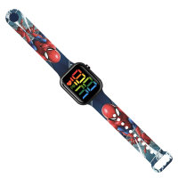 Reloj electrónico deportivo cuadrado con estampado de dibujos animados para niños  Azul marino
