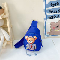 Children's trendy bear crossbody bag chest bag  Blue