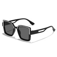 Children's Square Frame Glitter Trendy Fashion Glasses  Black