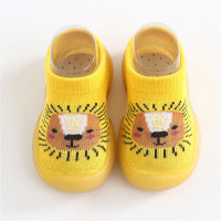 حذاء جورب محبوك بنمط كرتوني للأطفال غير قابل للانزلاق  أصفر