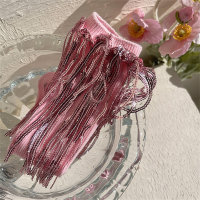 Spring sequin fringed calf socks, versatile mid-calf socks  Pink