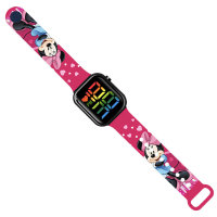 Children's cartoon printed square sports electronic watch  Hot Pink