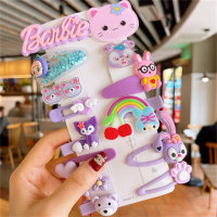 14-piece set, cute cartoon hairpin set for children  Purple