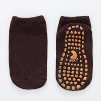 Chaussettes de sol antidérapantes en silicone pour tout-petits  marron