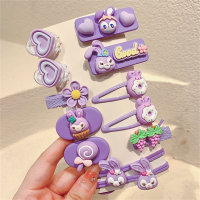 12-piece set, children’s candy-colored sweet cartoon hairpin set  Multicolor