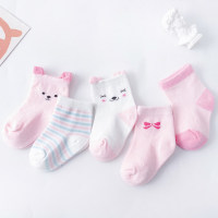 5 pares, lindas meias de cano médio para bebê de desenho animado  Melancia vermelha