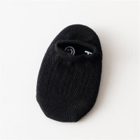Einfarbige, rutschfeste Baby-Socken aus reiner Baumwolle  Schwarz