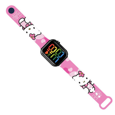 Children's cartoon printed square sports electronic watch