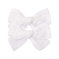 Toddler Girl 2-Piece Lace Bowknot Hair Clip  Beige
