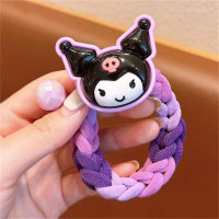 Children's cartoon colorful braided thick hair rope  Purple