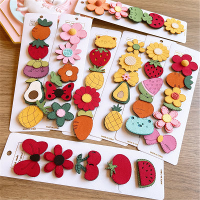 5 pcs Baby Fruit and Vegetable Pattern Hair Clips