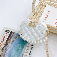 Girl Heart-shaped Design Crossbody Bag  White