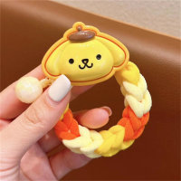 Children's cartoon colorful braided thick hair rope  Yellow