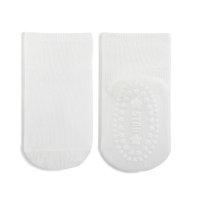Chaussettes mi-tube antidérapantes à point de colle pour enfants, chaussettes de sol assorties  blanc