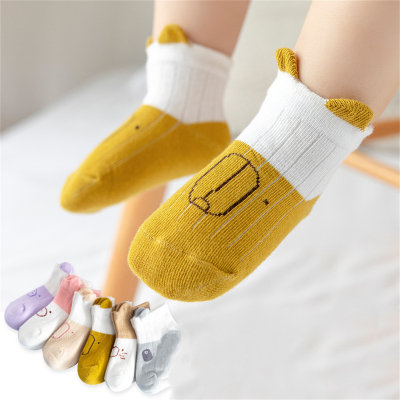 3 pairs of newborn baby cartoon cute animal socks