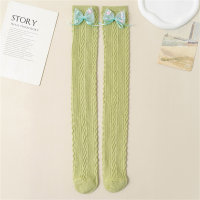Children's Bow Lolita High Socks  Green