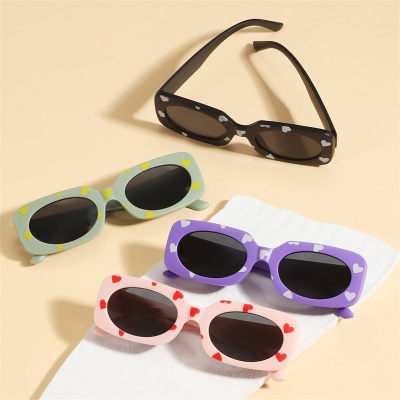 Toddler Heart Pattern Square Sunglasses