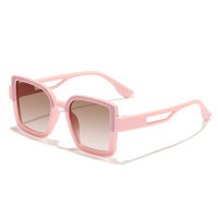 Children's Square Frame Glitter Trendy Fashion Glasses  Pink