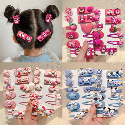 12-piece set, candy-colored sweet cartoon hair clips for children
