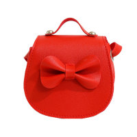 Children's bow shoulder bag messenger bag  Red