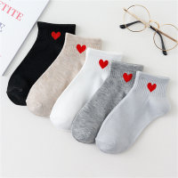 5 pairs pack, big children's love socks  White