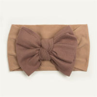Baby spring and autumn thin solid color headband  Coffee
