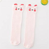 Lindos calcetines altos de malla con animales para bebés y niños pequeños  Rosado