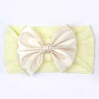 Baby Pure Cotton Solid Color Bowknot Decor Headwrap  Beige