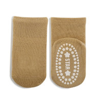 Children's all-match glue-point non-slip mid-tube socks floor socks  Khaki
