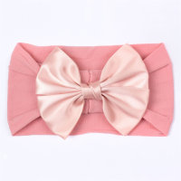Baby Pure Cotton Solid Color Bowknot Decor Headwrap  Khaki