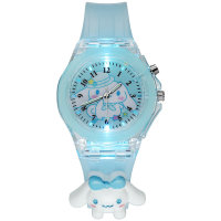 ساعة مضيئة على شكل دمية جيلي ملونة للأطفال  أزرق