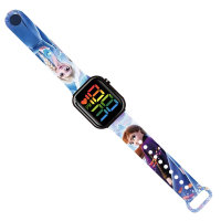 Reloj electrónico deportivo cuadrado con estampado de dibujos animados para niños  Azul
