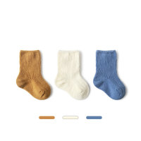 3 Pcs Solid Color Socks  Blue