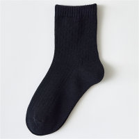 Children's black mid-calf socks and white student socks  Black