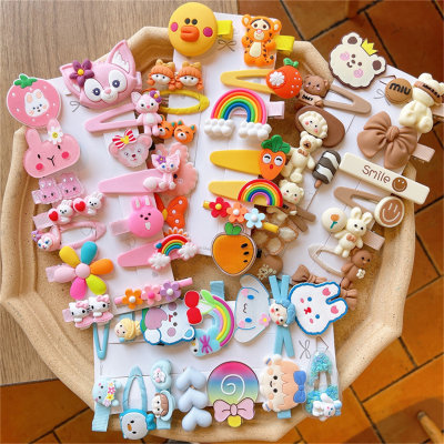 14-piece set, cute cartoon hairpin set for children