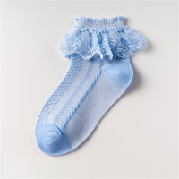 Children's lace mesh socks  Blue