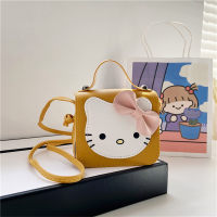Mini bolso bandolera para niños con lindo gato  Amarillo