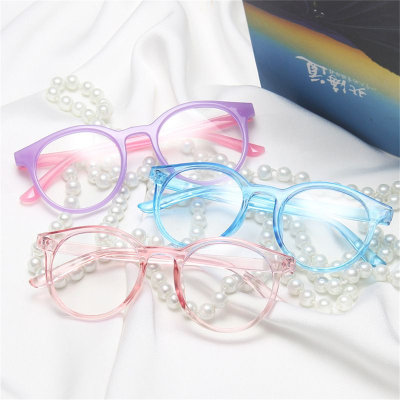 Toddler Girl PC Dual Colors Anti-blue Light Flat Glasses