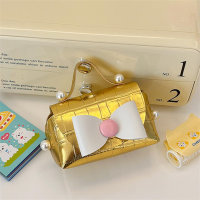 Girls cute pearl handbag  Gold-color