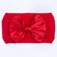 Baby Pure Cotton Solid Color Bowknot Decor Headwrap  Red