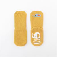 Baby Pure Cotton Solid Color Cartoon Animal Pattern Non-slip Seamless Socks  Ginger