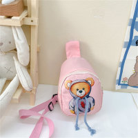 Children's trendy bear crossbody bag chest bag  Pink